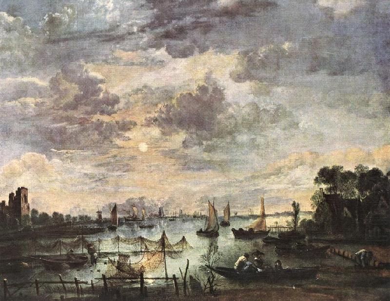 Fishing at Moonlight ag, NEER, Aert van der